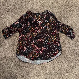 Torrid Floral Blouse - Black and Pink